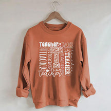 Sweat-shirt à imprimé lettre d'enseignant
