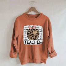 Sweat-shirt Professeur Léopard Pomme