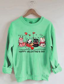 Sweat-shirt Chats de la Saint-Valentin