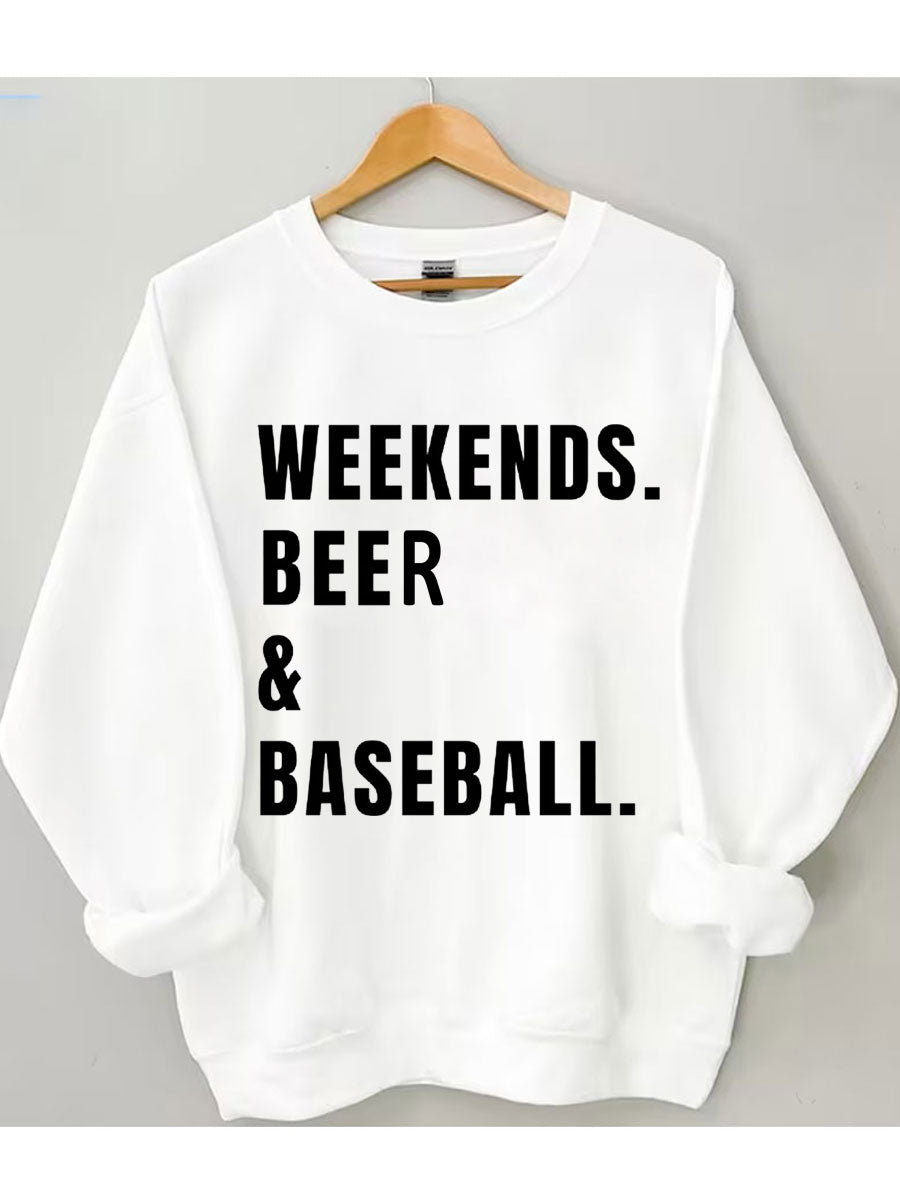 Weekends Beer Baseball Sweatshirt