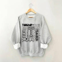 Sweat-shirt à imprimé lettre d'enseignant