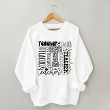 Sweat-shirt à imprimé lettre d'enseignant
