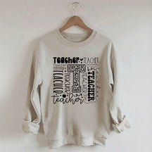 Sweat-shirt à imprimé lettre d'enseignant