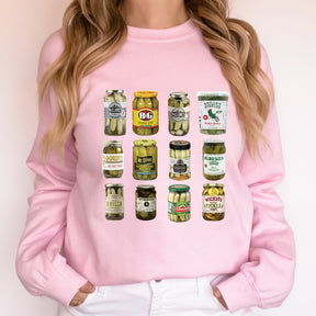 Sweat-shirt cornichons en conserve vintage