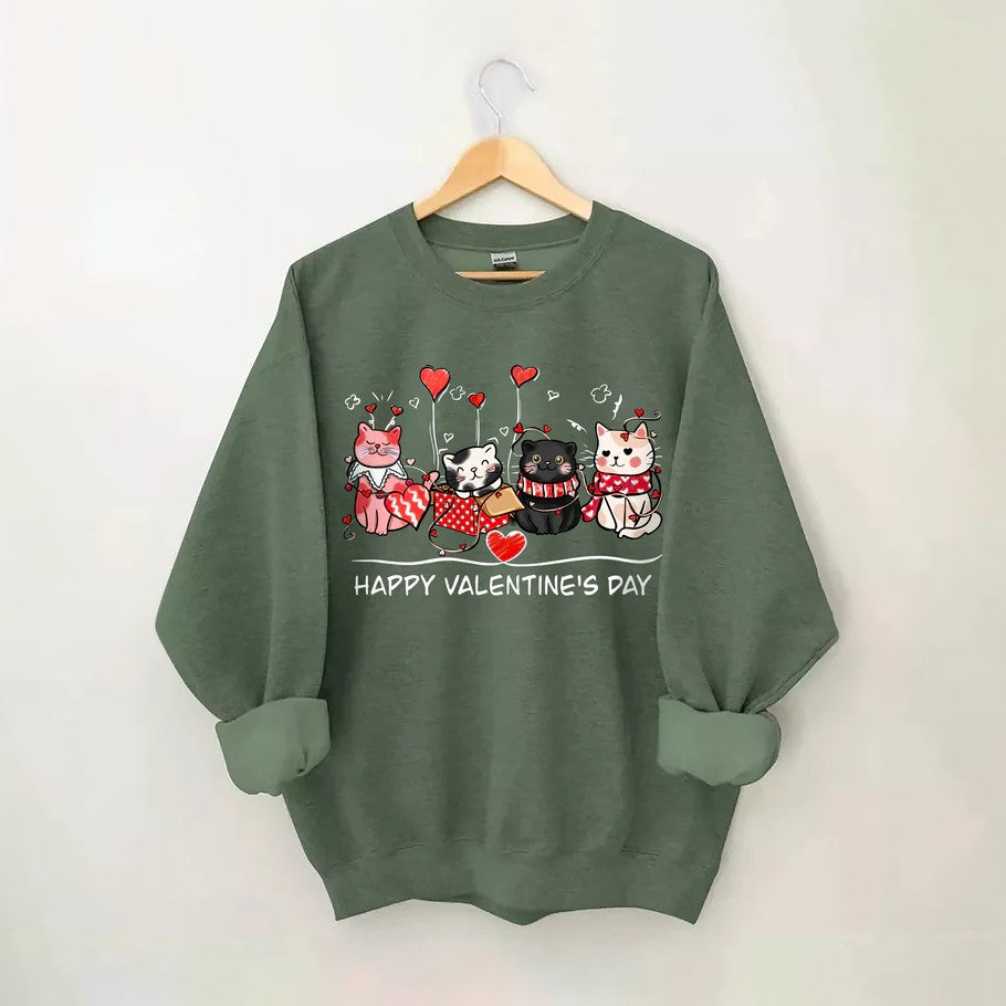 Valentine's Cats Sweatshirt