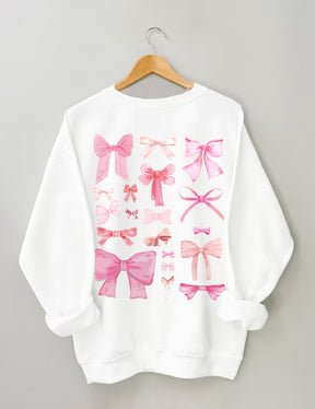 Sweat-shirt mignon avec nœud rose