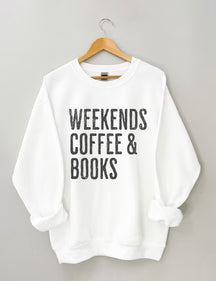 Sweat-shirt Café et livres du week-end