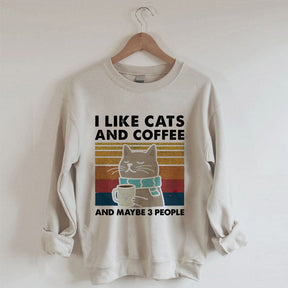 Sweat-shirt J'aime les chats et le café