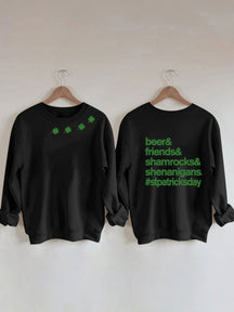 Sweat-shirt imprimé Lucky Shamrocks de la Saint-Patrick