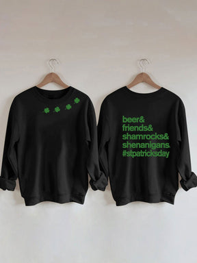 Sweat-shirt imprimé Lucky Shamrocks de la Saint-Patrick
