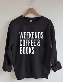Sweat-shirt Café et livres du week-end