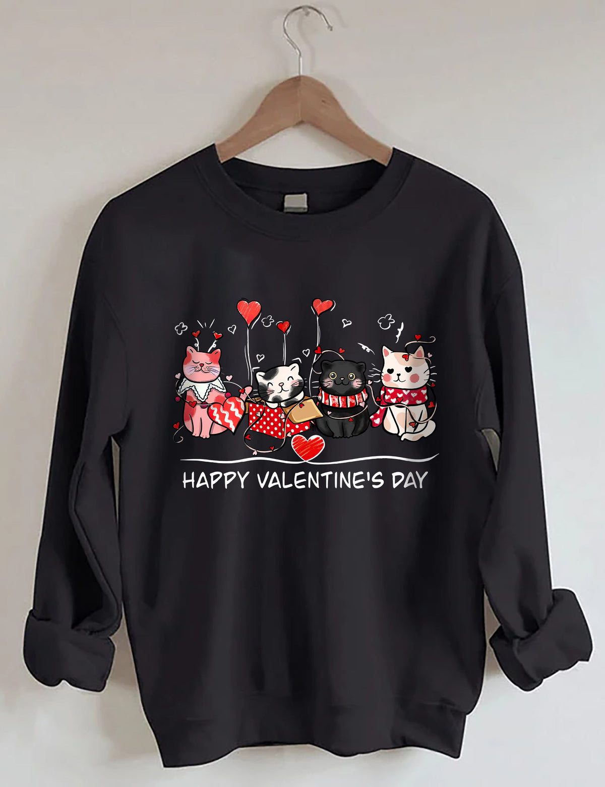 Sweat-shirt Chats de la Saint-Valentin