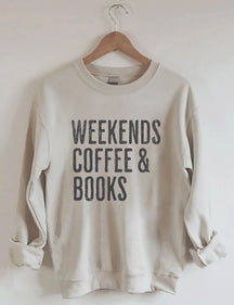 Sweat-shirt Café et livres du week-end