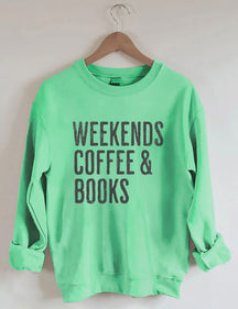 Sweat-shirt Café et livres du week-end