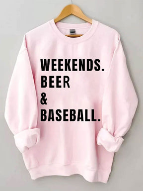 Weekends Beer Baseball Sweatshirt