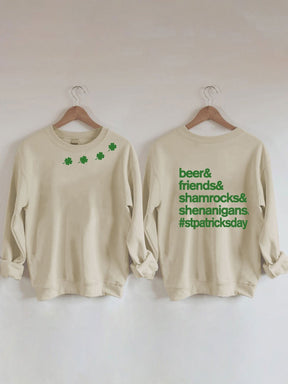 Sweat-shirt imprimé Lucky Shamrocks de la Saint-Patrick