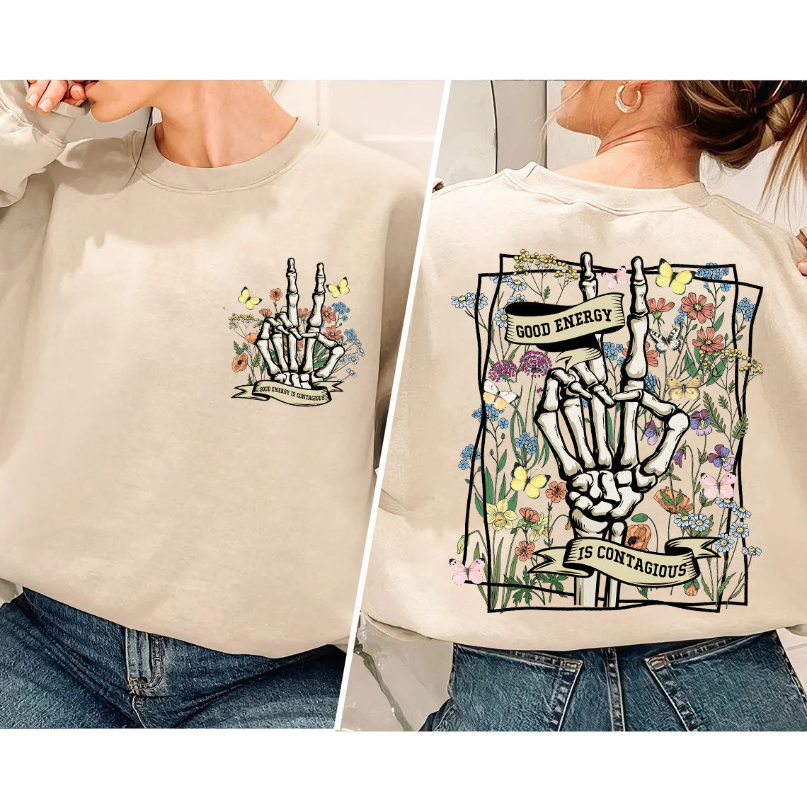 Retro Skeleton Wildflower Sweatshirt