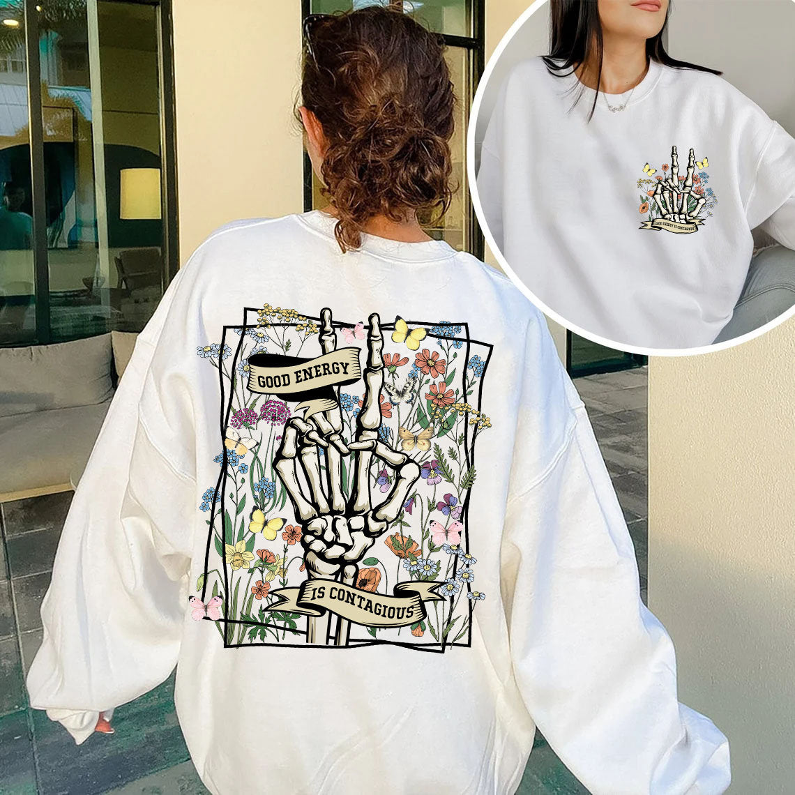 Retro Skeleton Wildflower Sweatshirt