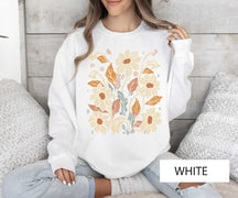 Bohemian Floral Sweatshirt Wildflower Cozy Sweater