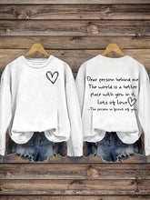 Mental Health Inspirational World Is Better With You Round Neck Casual Printed Sweatshirt