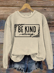 Unisex Women's Men's Leopard Print Be Kind Suicide Prevention Mental Print Casual Sweatshirt
