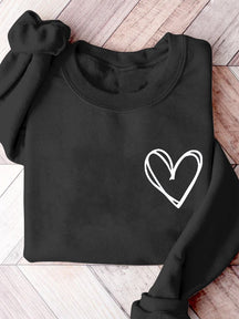 Valentine Heart Valentine's Day Print Sweatshirt
