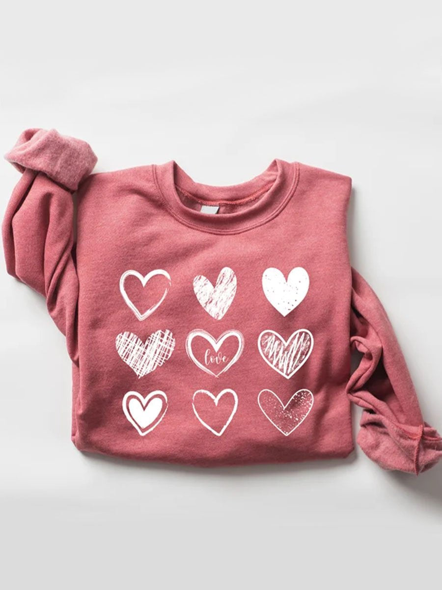 Valentine's Day Couple Love Print Sweatshirt