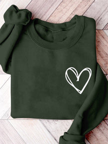 Valentine Heart Valentine's Day Print Sweatshirt
