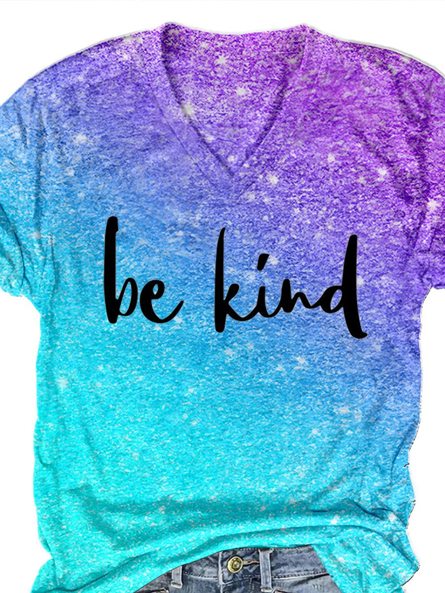 Women's Be Kind Print Casual  T-shirt