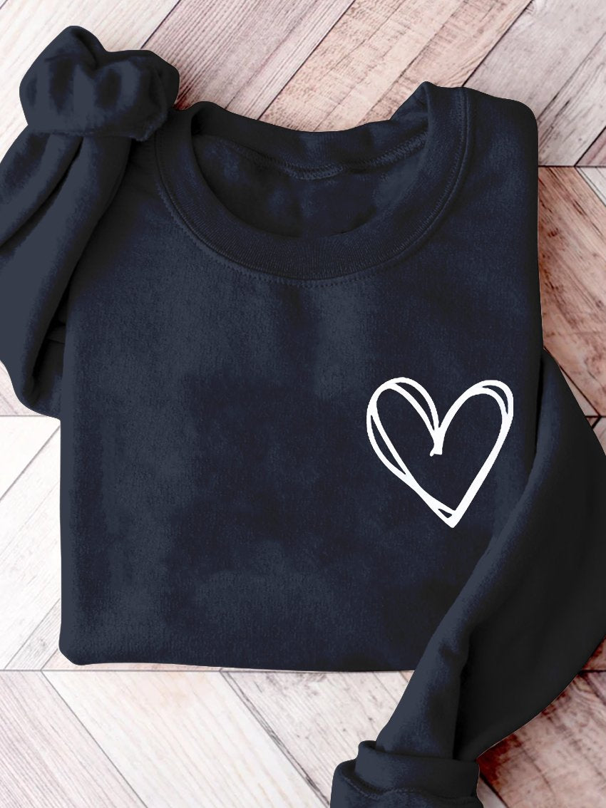 Valentine Heart Valentine's Day Print Sweatshirt