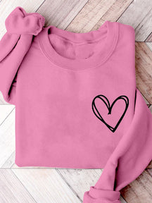 Valentine Heart Valentine's Day Print Sweatshirt