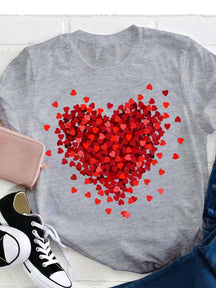 Valentine's Day Art Print Casual T-shirt
