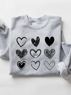 Valentine's Day Couple Love Print Sweatshirt