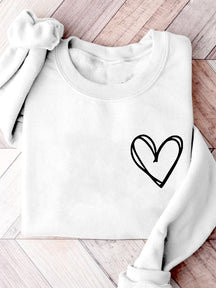 Valentine Heart Valentine's Day Print Sweatshirt