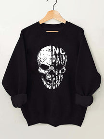 Skeleton No Pain No Gain Vintage Gym Sweatshirt