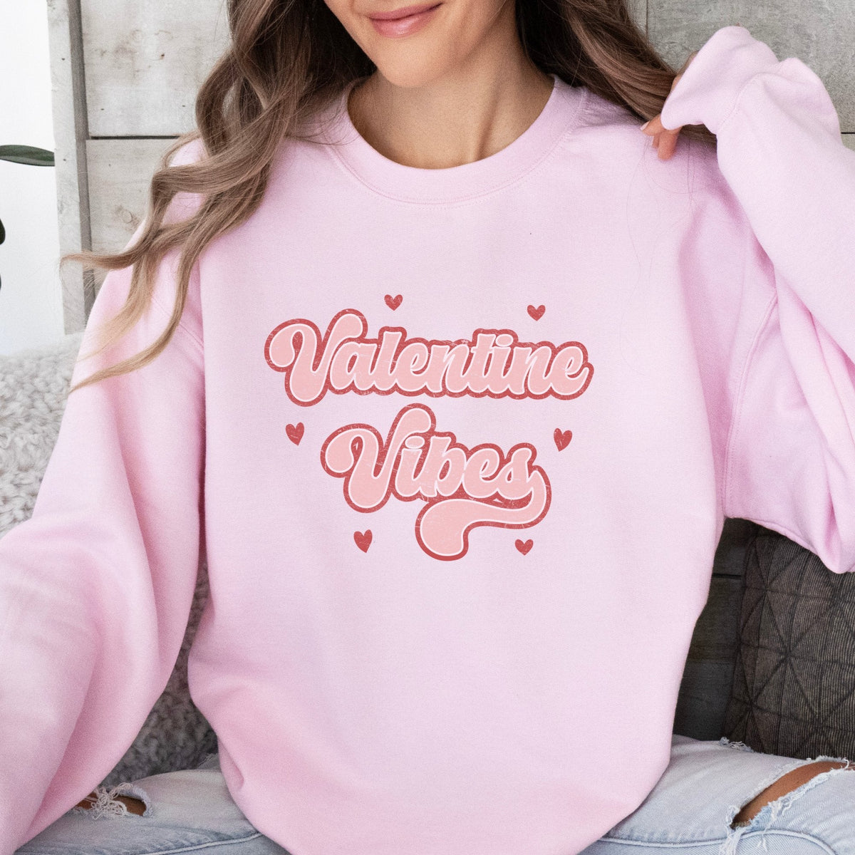 Valentine Vibes Valentines Graphic Sweatshirt